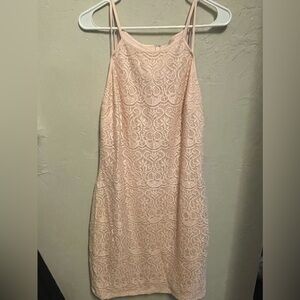 Guess Pink Floral Lace Midi / Mini Dress - size 14
